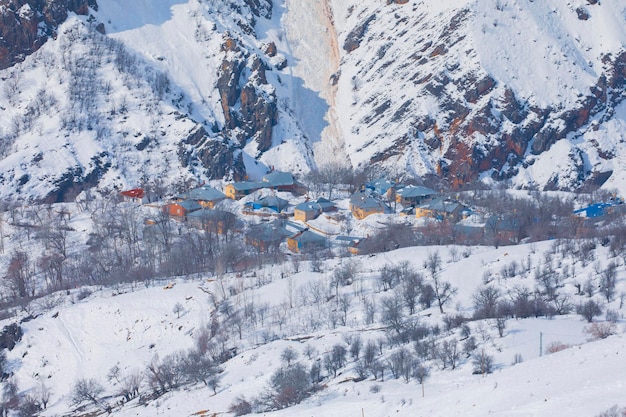 Winter Season in the Erzincan Mountains Drone Photo Kemah Erzincan Turkey Turkiye