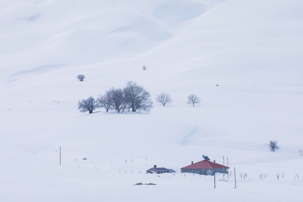 Winter Season in the Erzincan Mountains Drone Photo Kemah Erzincan Turkey Turkiye