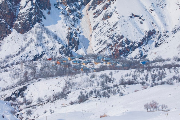 Winter Season in the Erzincan Mountains Drone Photo Kemah Erzincan Turkey Turkiye