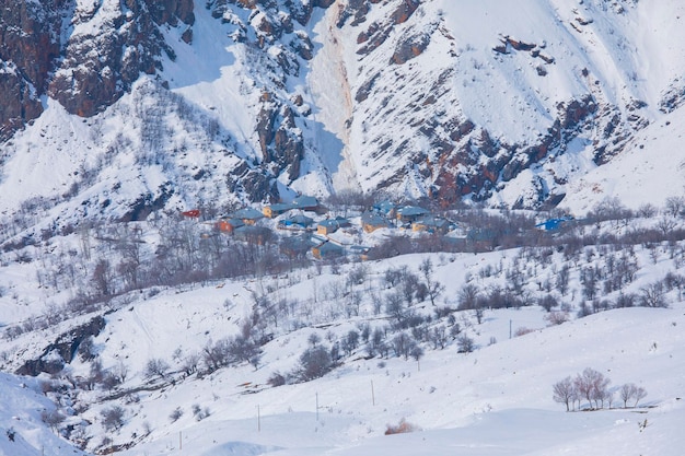 Winter Season in the Erzincan Mountains Drone Photo Kemah Erzincan Turkey Turkiye