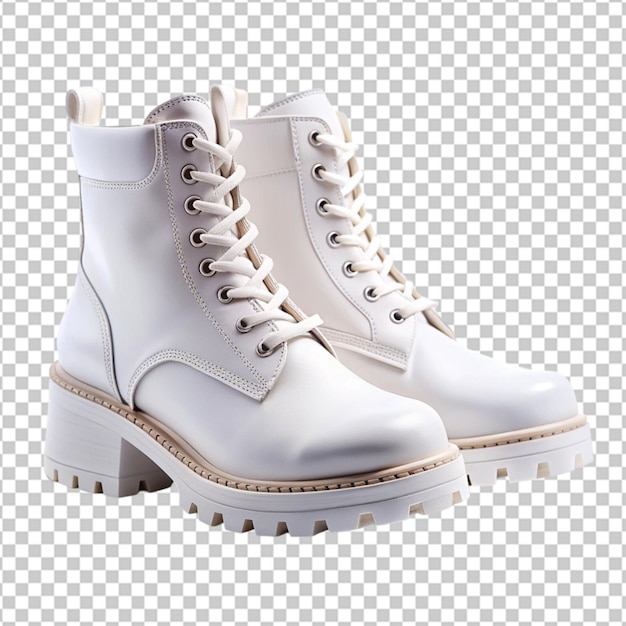 Winter shoes on transparent background