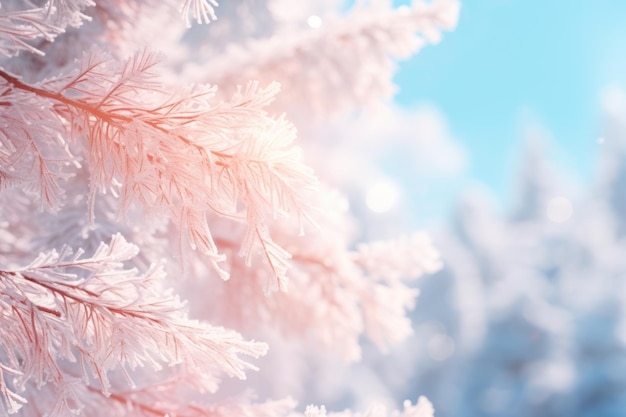 Winter snow forest Illustration AI Generative