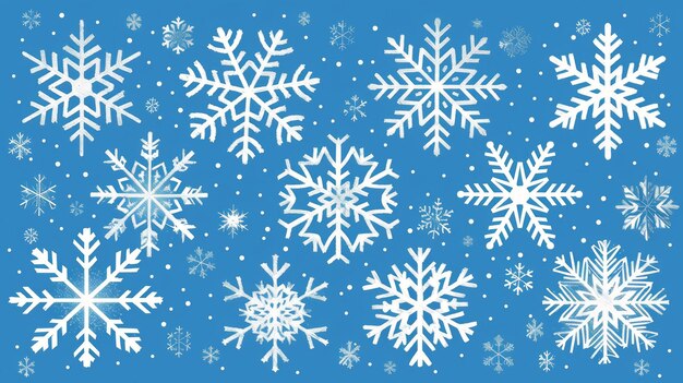 Photo winter snowflakes pattern blue background