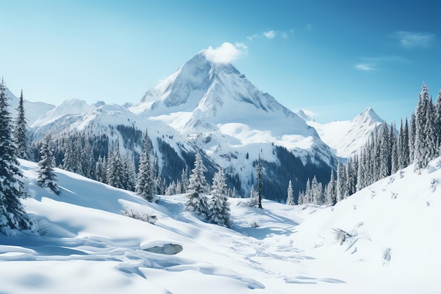 Photo winter snowy mountain landscape