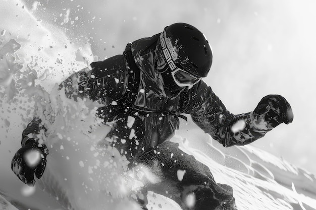 Photo winter sports snowboarding closeup on slope