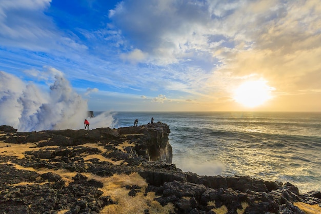 Winter storm off the coast of Iceland.