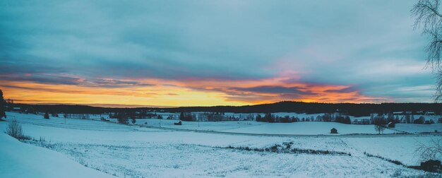 Photo winter sunset landscape