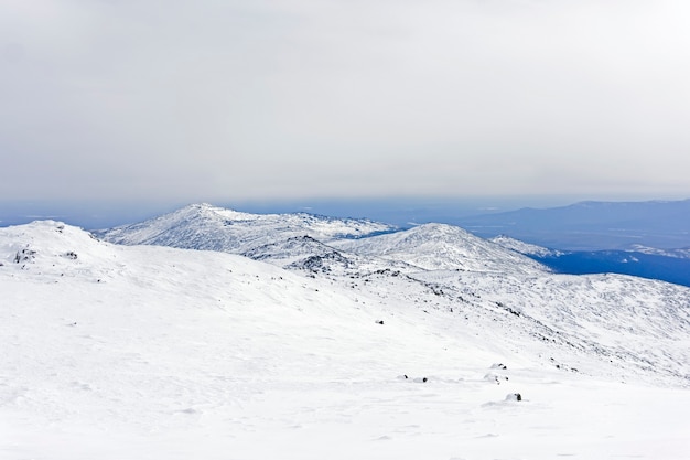 Winter view from the top of Mount Konzhakovskiy Kamen  the highest point of the Northern Urals