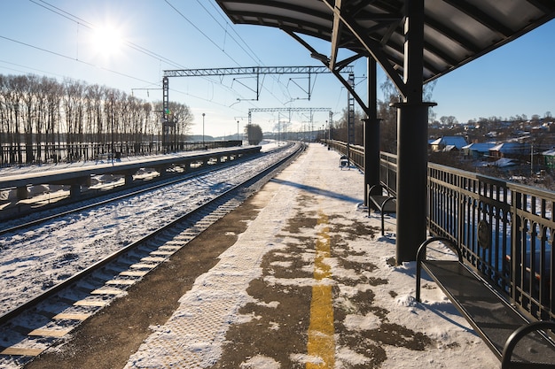 Winter view of the train station