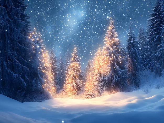 Winter Wonderland Background with Falling Snowflakes in Various Sizes on a Gradient Blue to White Background Creating a Magical and Festive Seasonal Atmosphere