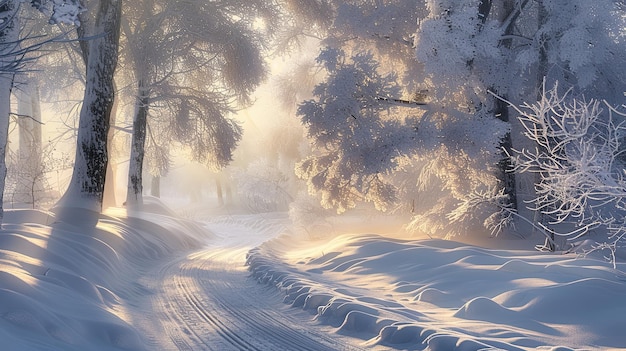 Winter Wonderland Morning AI Generative