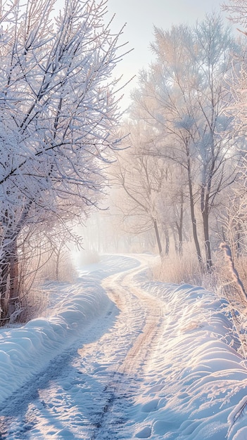 Winter Wonderland Morning AI Generative