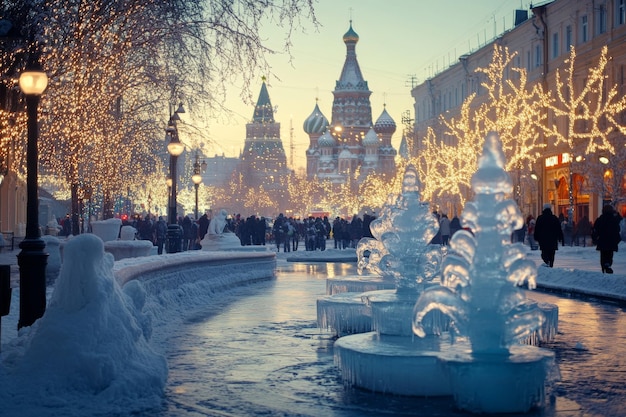 Photo winter wonderland in moscow