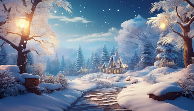 Winter Wonderland Serene and Snowy Seasonal Scene