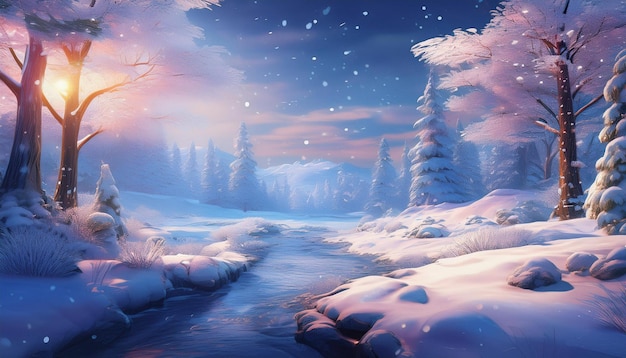 Winter Wonderland Serene and Snowy Seasonal Scene