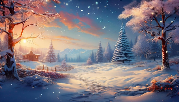 Winter Wonderland Serene and Snowy Seasonal Scene