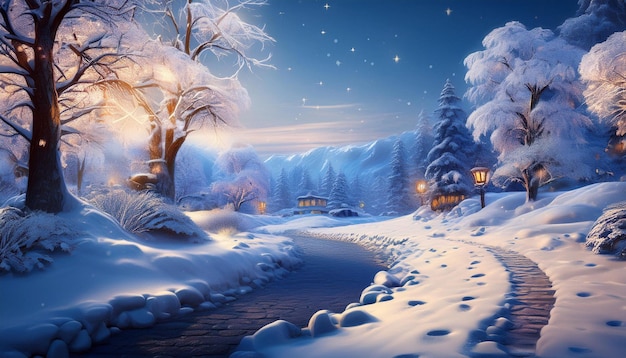 Photo winter wonderland serene and snowy seasonal scene