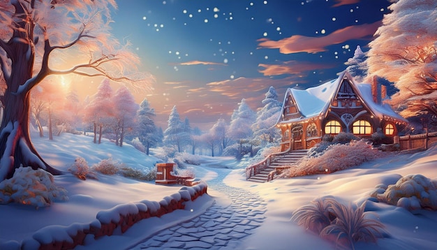 Winter Wonderland Serene and Snowy Seasonal Scene