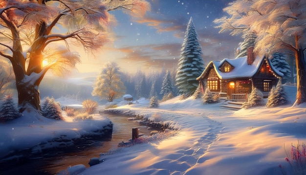 Winter Wonderland Serene and Snowy Seasonal Scene