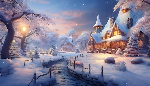 Photo winter wonderland serene and snowy seasonal scene