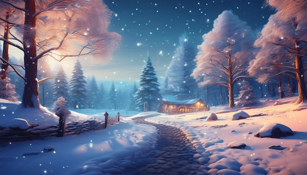 Winter Wonderland Serene and Snowy Seasonal Scene