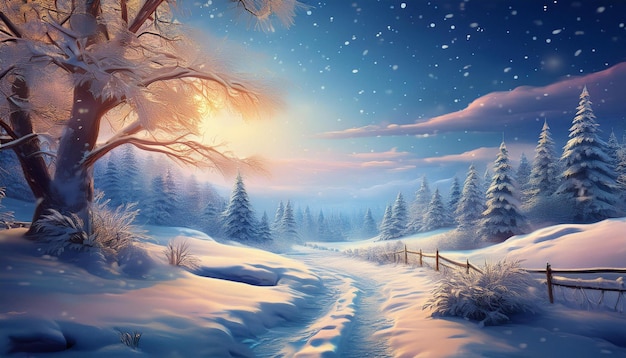 Winter Wonderland Serene and Snowy Seasonal Scene