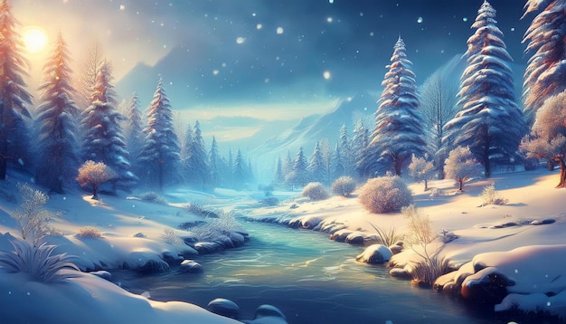 Winter Wonderland Serene and Snowy Seasonal Scene