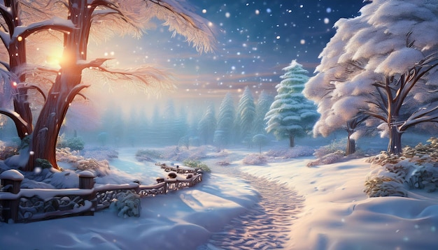 Photo winter wonderland serene and snowy seasonal scene