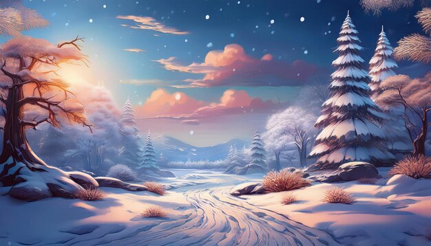 Winter Wonderland Serene and Snowy Seasonal Scene