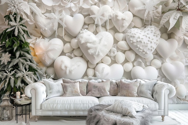 Winter Wonderland Serenity White Wallpaper Valentines day