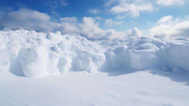 Winter Wonderland Snowdrift Landscape AI Generated