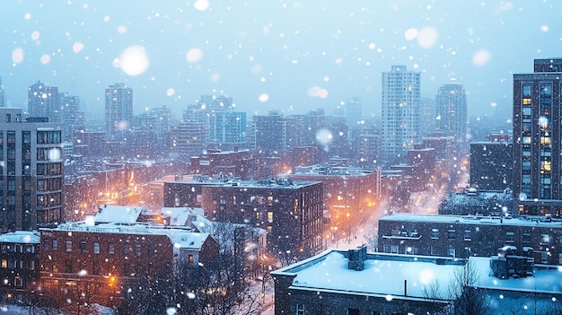 Photo winter wonderland snowy new york city