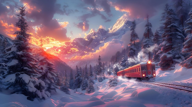 Winter Wonderland Train Illustration