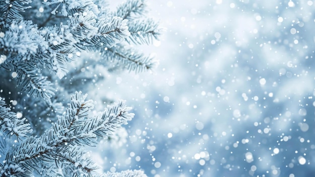 WinterThemed Season Background Snowy And Cold Background With Christmas Trees