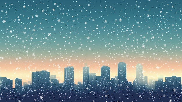 Wintery New York City Skyline