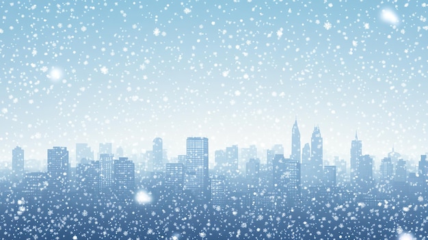 Wintery New York City Skyline