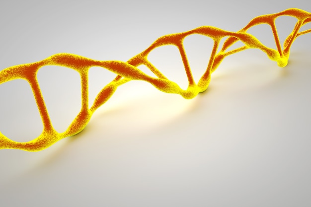 Wireframe DNA molecules structure. Medical science and genetic biotechnology concept. 3d illustration.