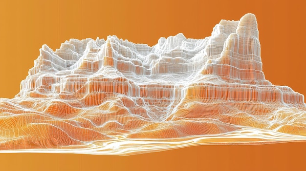 Photo wireframe mountain range abstract landscape