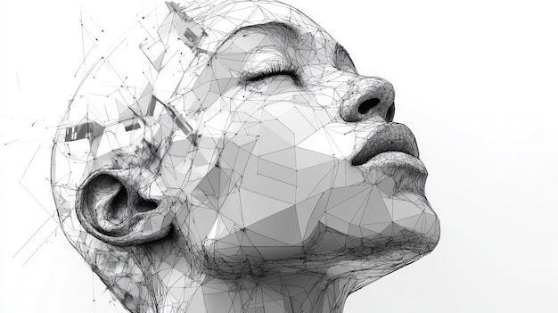 Photo wireframe portrait of a woman