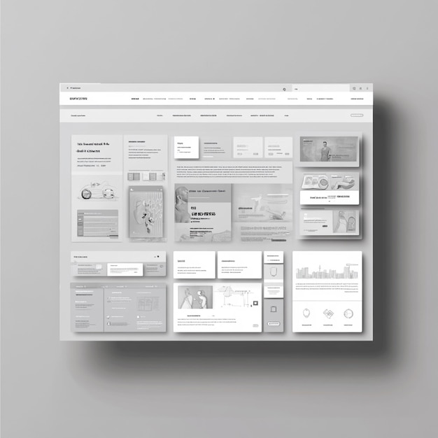 Photo wireframe of a website homepage with layout and navigation elements