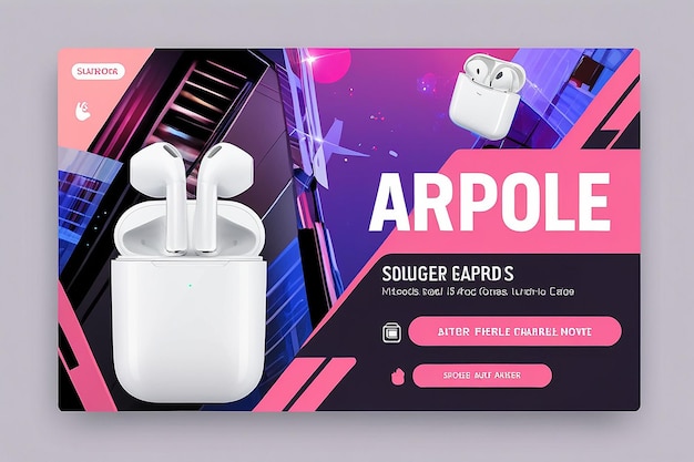 Photo wireless airpods super sale social media banner template