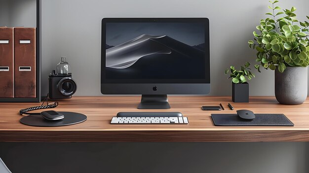 Wireless Charging Desk Setup with Clean and Minimal Design