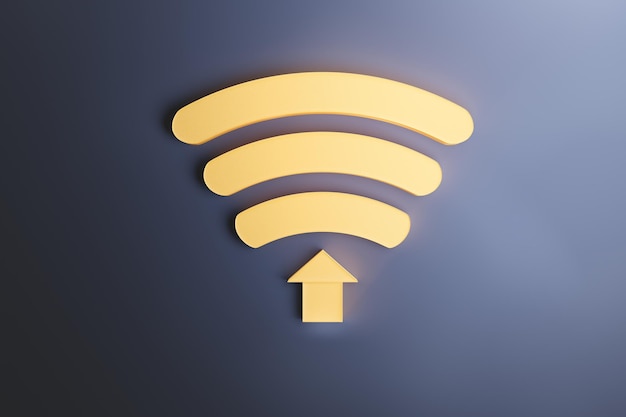 Wireless connection, modern technology concept. Smart home symbol, flat lay. (3d render)