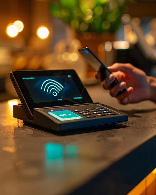 Photo wireless payment concept with terminal