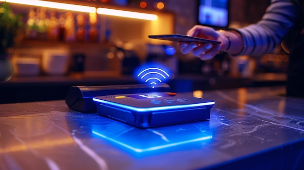 Photo wireless payment concept with terminal