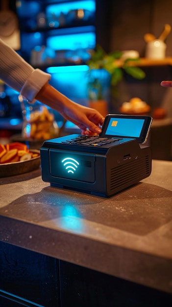 Photo wireless payment concept with terminal