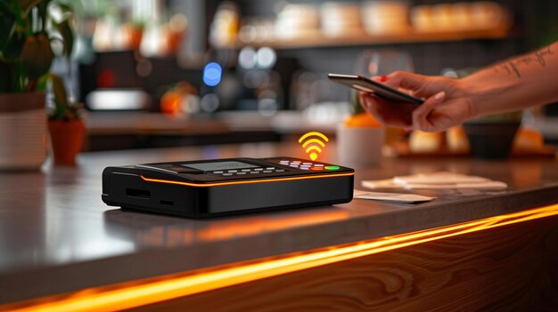 Photo wireless payment concept with terminal