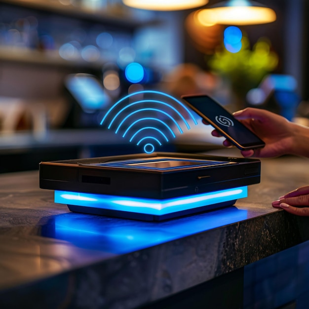 Photo wireless payment concept with terminal