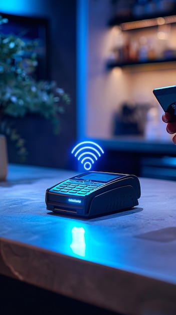 Photo wireless payment concept with terminal