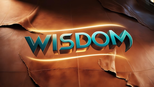 Wisdom text 3D typography